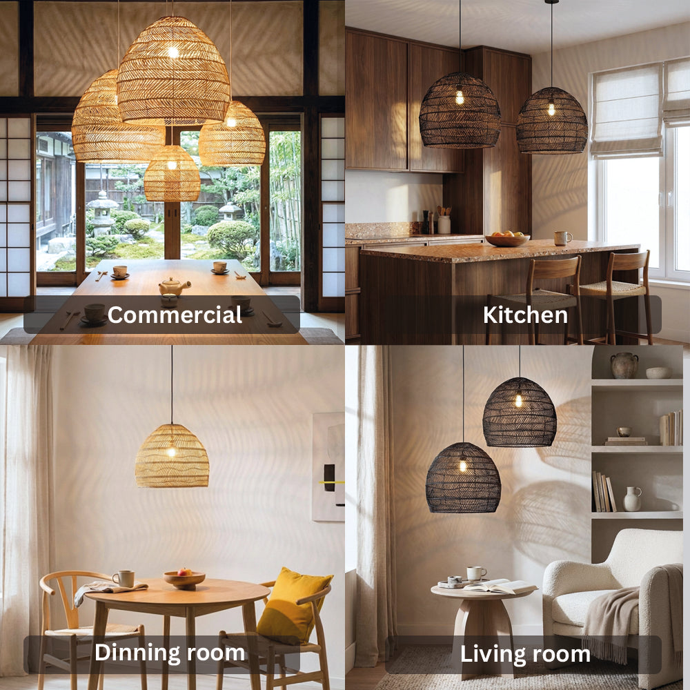 Japanese Serenity Bamboo Shade Pendant Lamp