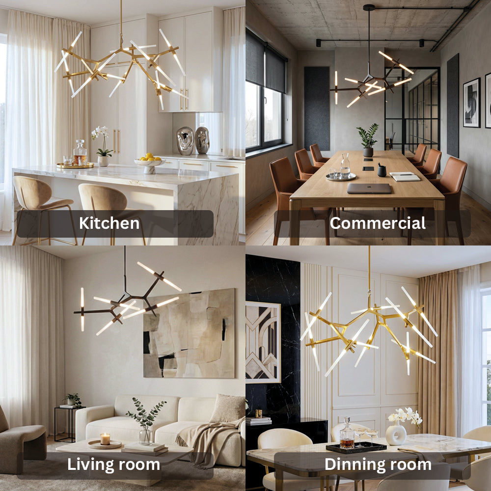 Sputnik Industrial Tree Branch Chandelier