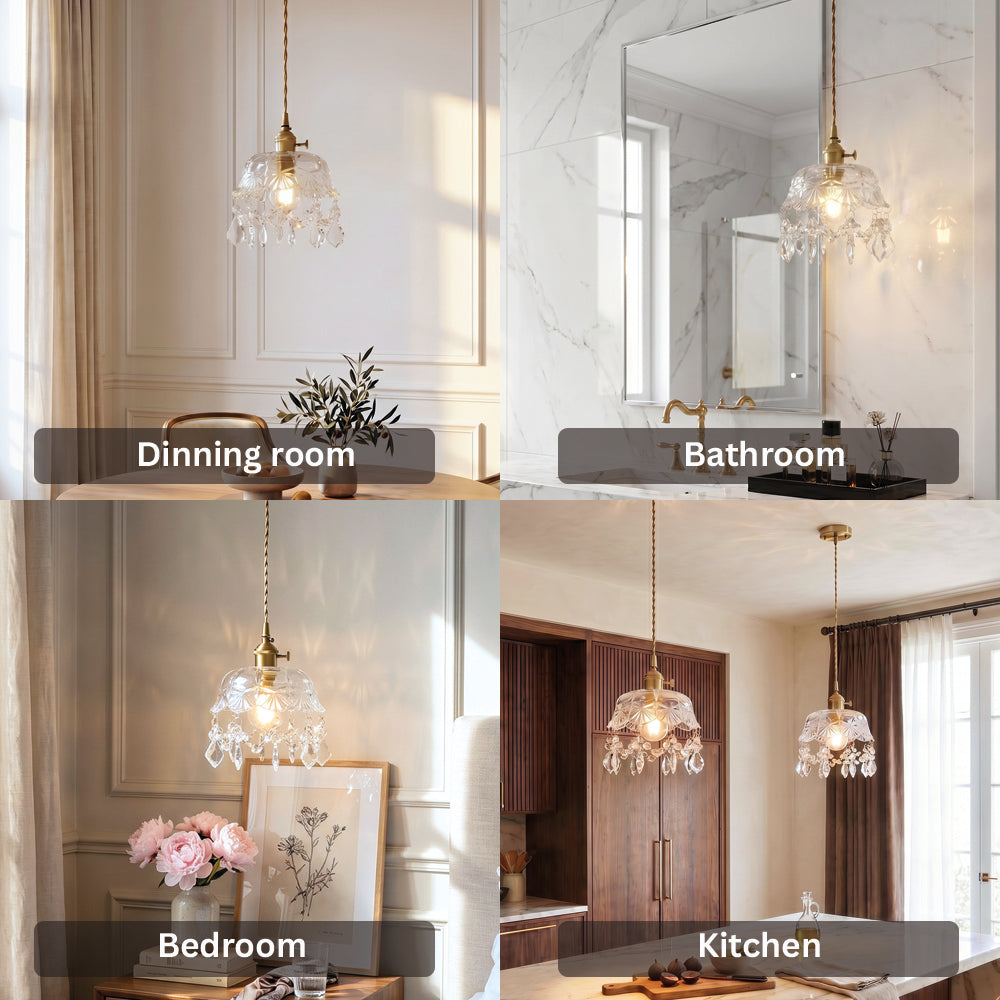 Crystal Sparkle Glass Pendant Lamp