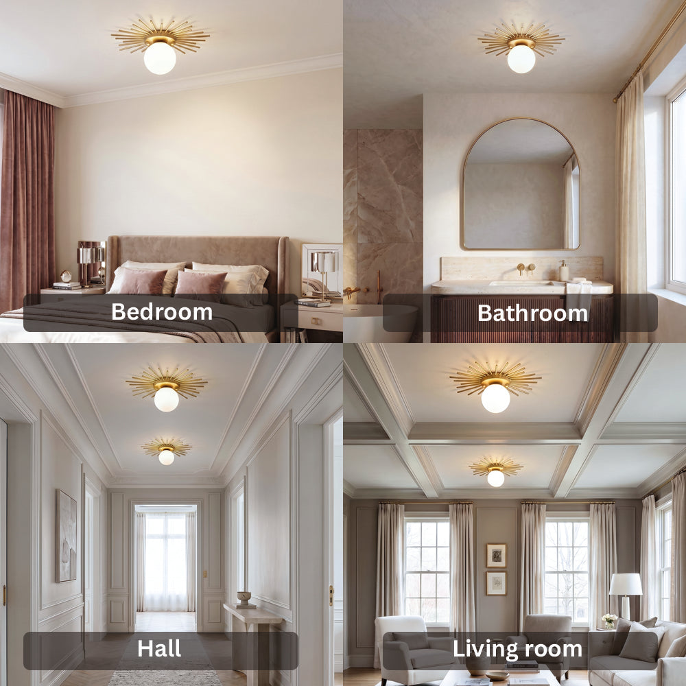 Gold Sunflower Ceiling Lamp