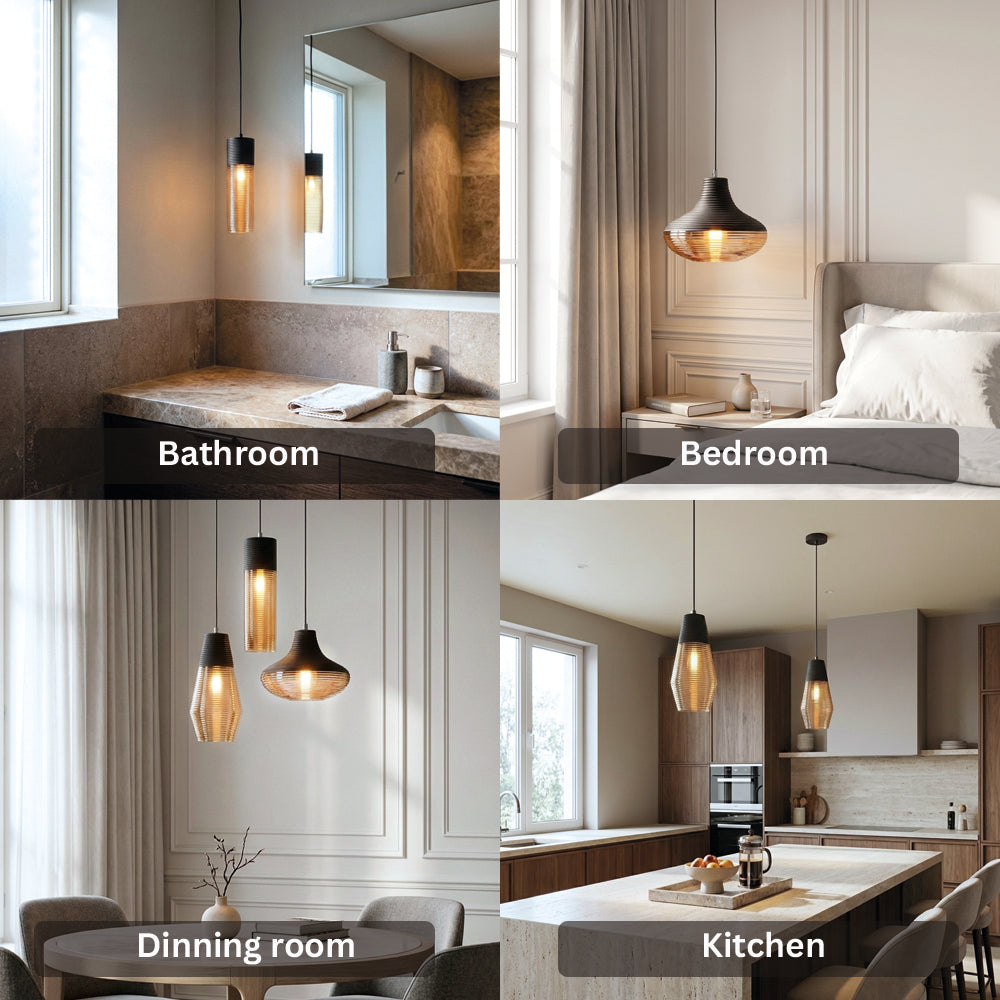 Vintage Stripe Glass Pendant Lights