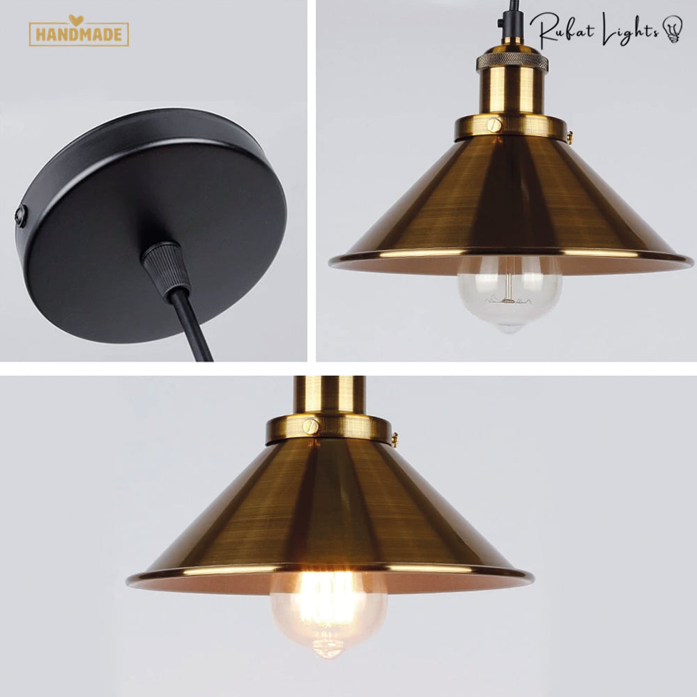 Brass Iron Plated Industrial Pendant Light