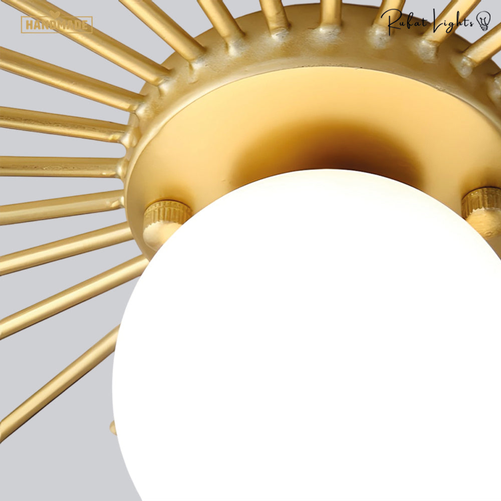 Gold Sunflower Ceiling Lamp