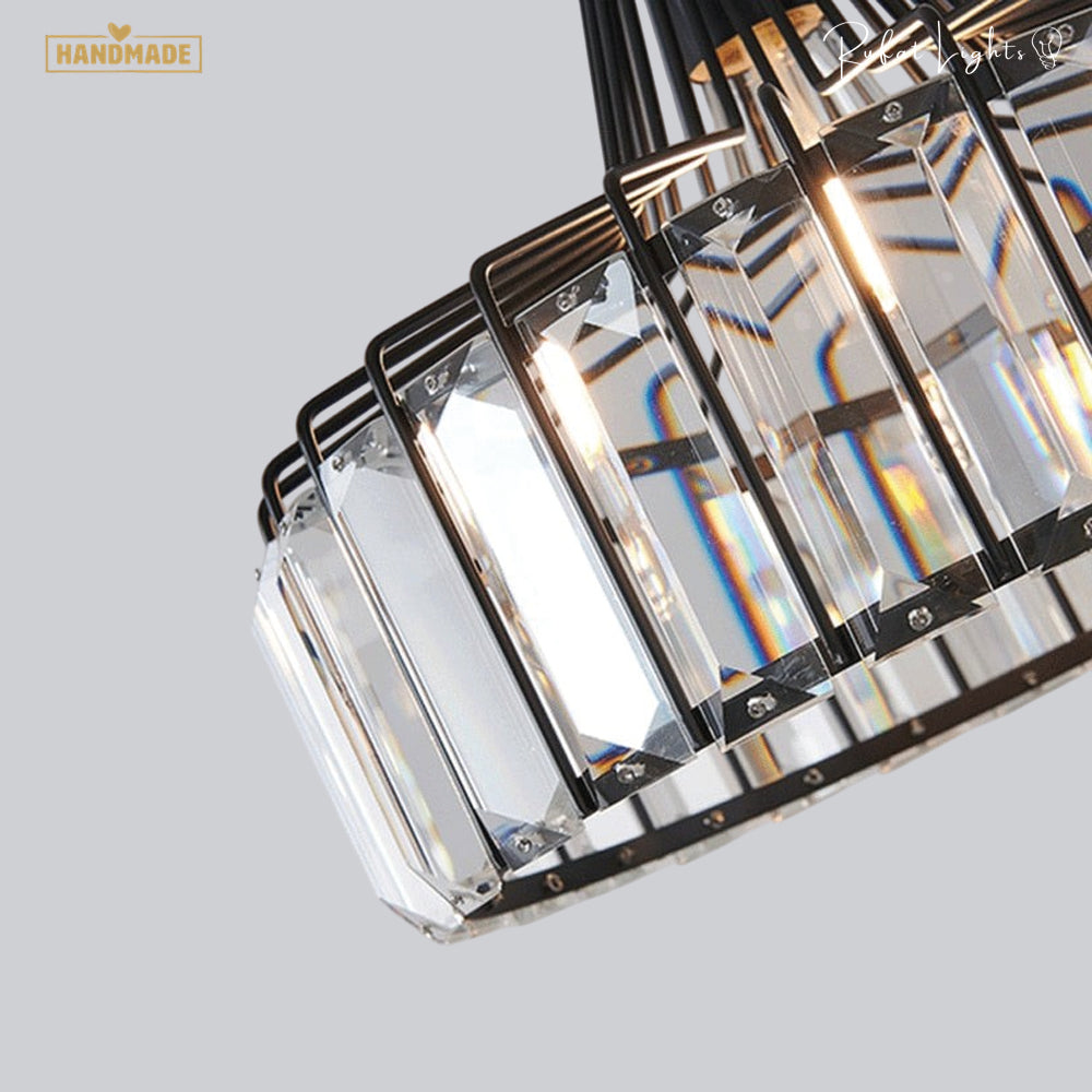 Contemporary Circular Crystal Pendant Light