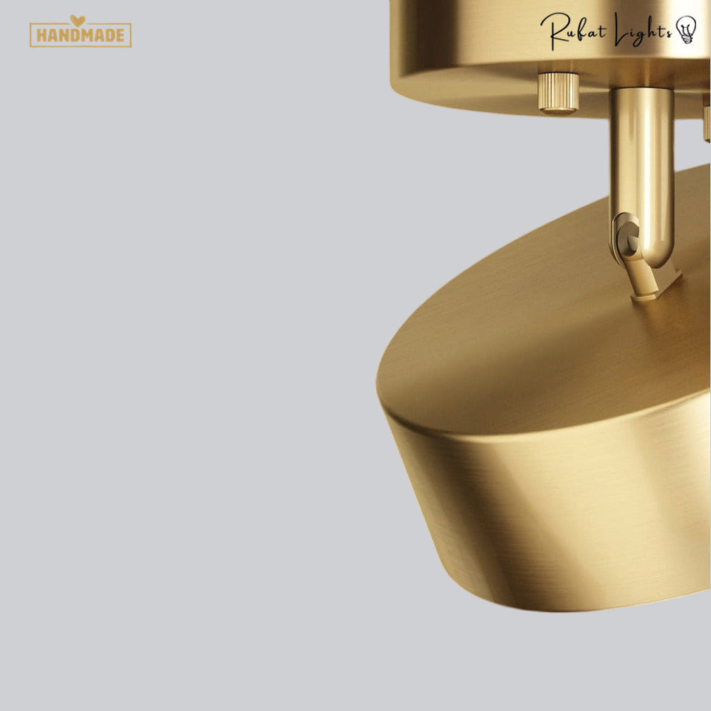 Round Copper Golden Ceiling Lamp