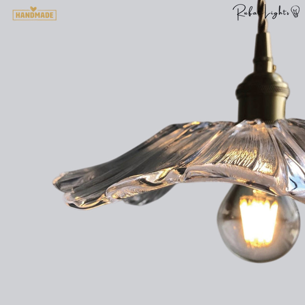 Vintage Floral Glass Pendant Light