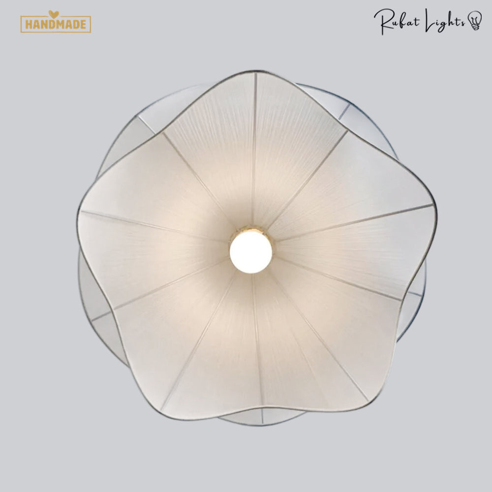 Nordic French Art Pleated Fabric Petal Chandeliers