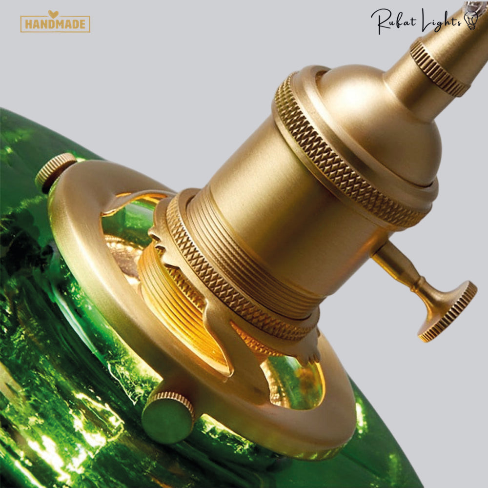 Japanese Minimalist Green Glass Pendant Light