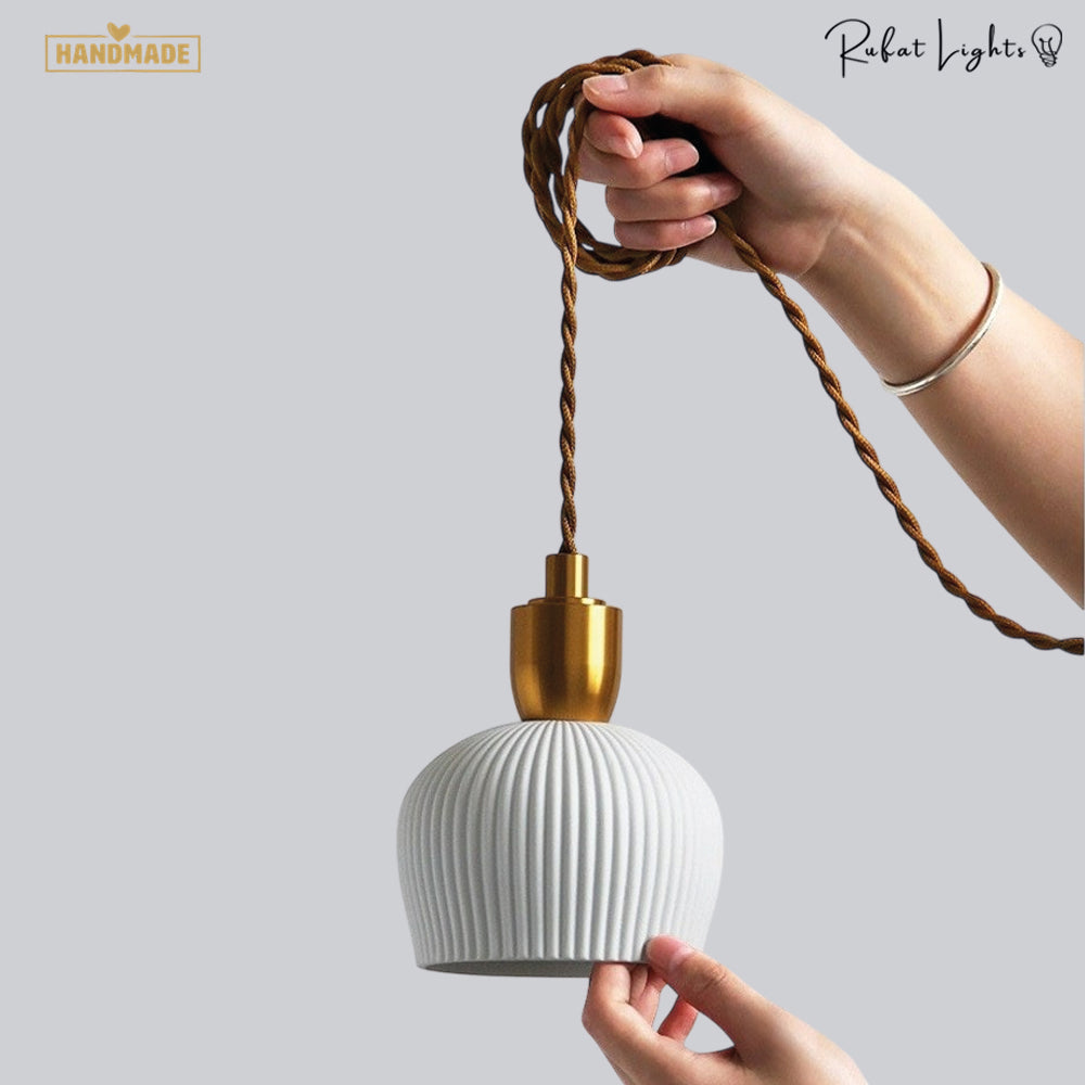Ceramic Pendant Light Plug In Hanging Chandelier