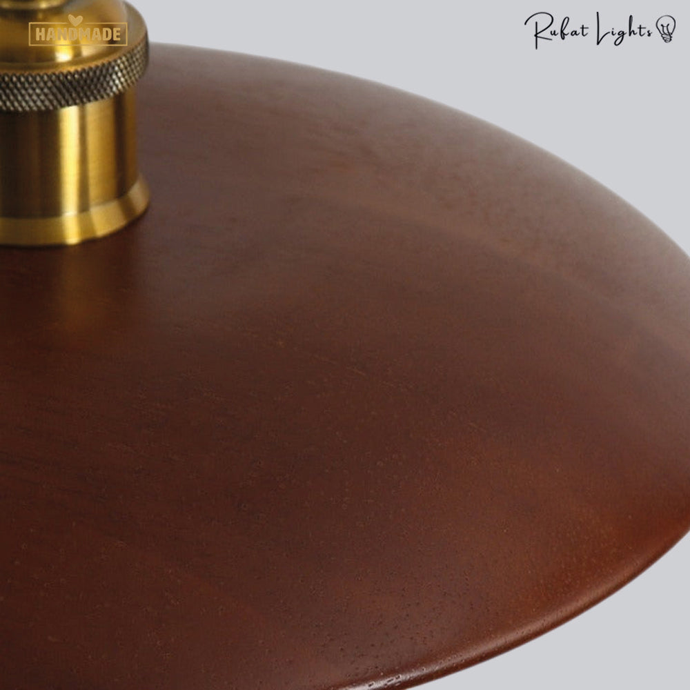 Flying Saucer Wood Pendant Light