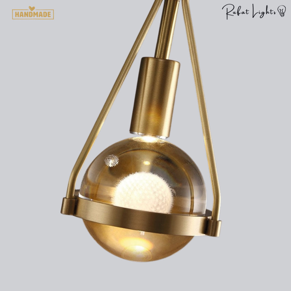 Blowball Gold Crystal Pendant Light