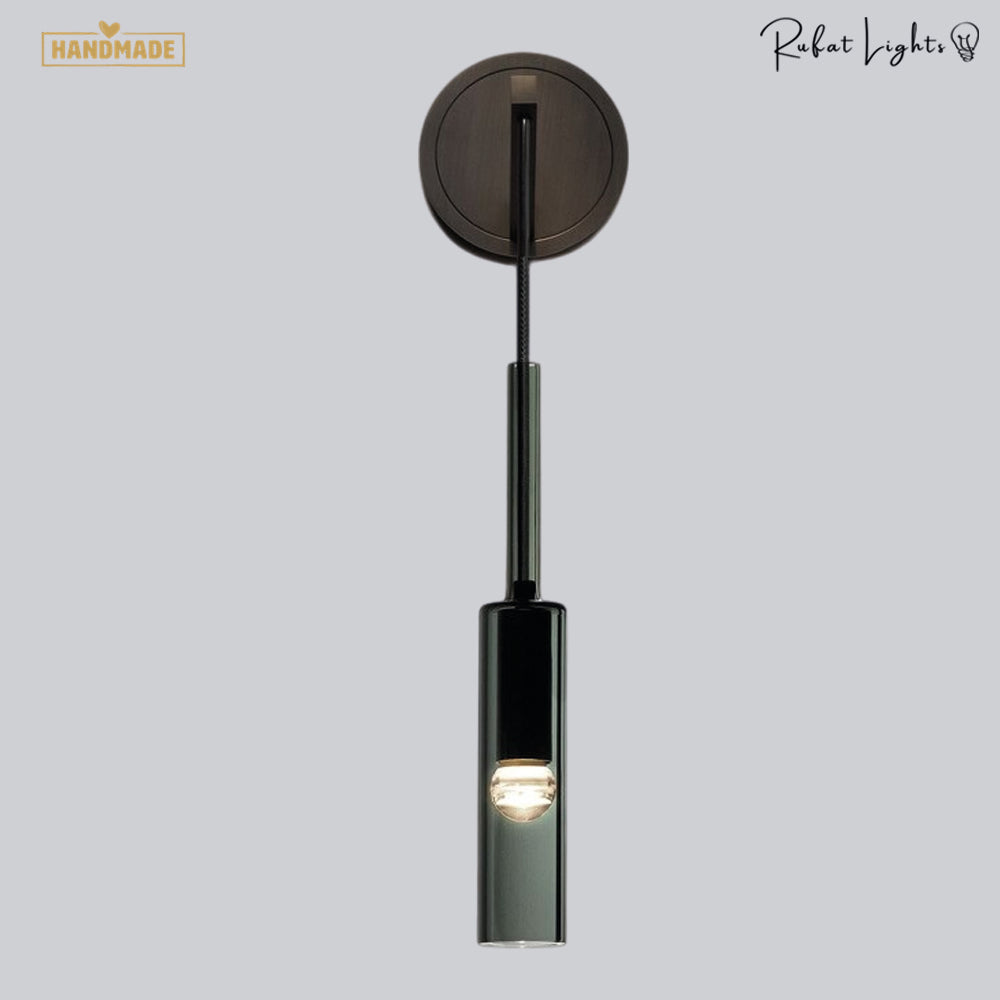 Luxury Tube Smoked Glass Wall Lamp