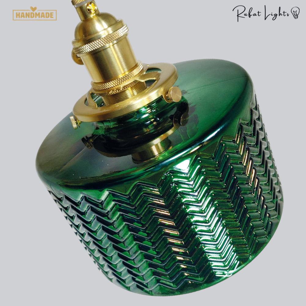 Japanese Minimalist Green Glass Pendant Light