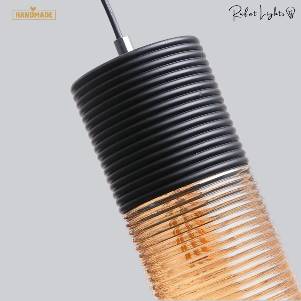 Vintage Stripe Glass Pendant Lights