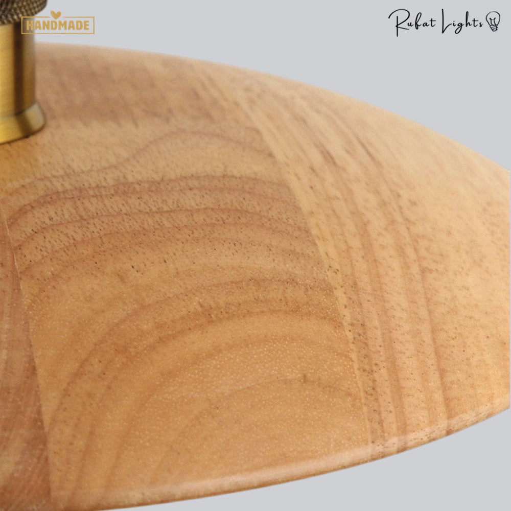 Flying Saucer Wood Pendant Light