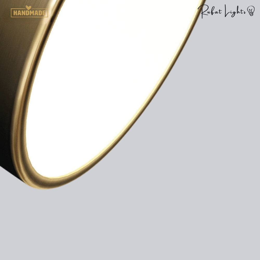Round Copper Golden Ceiling Lamp
