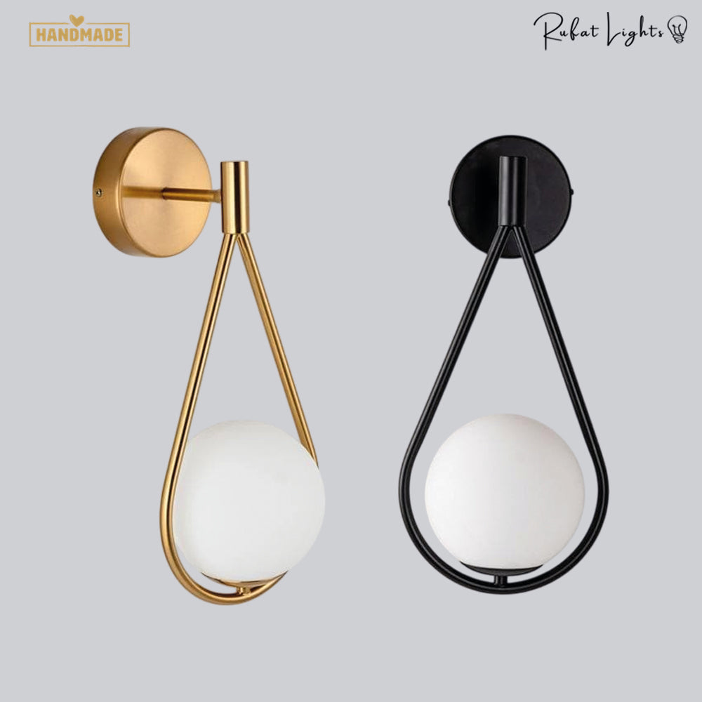 Metal Casing Glass Ball Wall Light