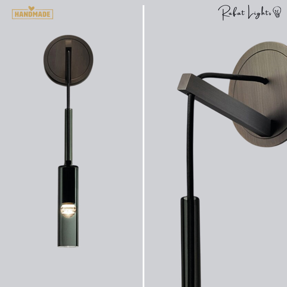 Luxury Tube Smoked Glass Wall Lamp