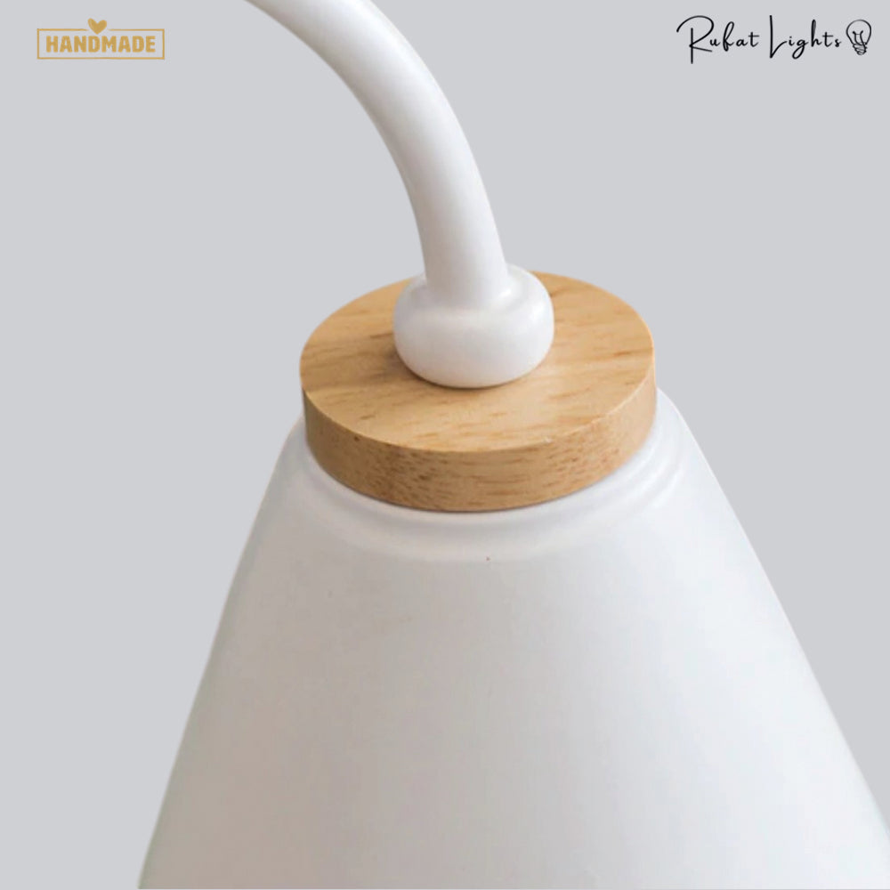 Wooden LED Curved Iron Wall Lamp