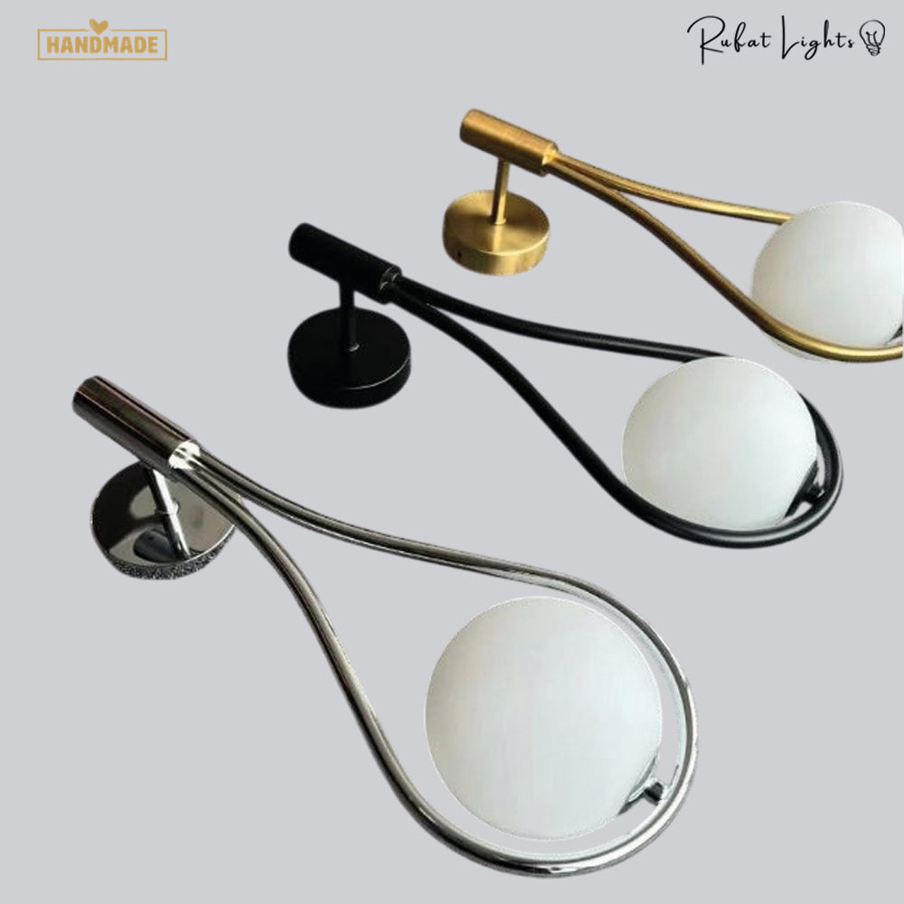 Metal Casing Glass Ball Wall Light