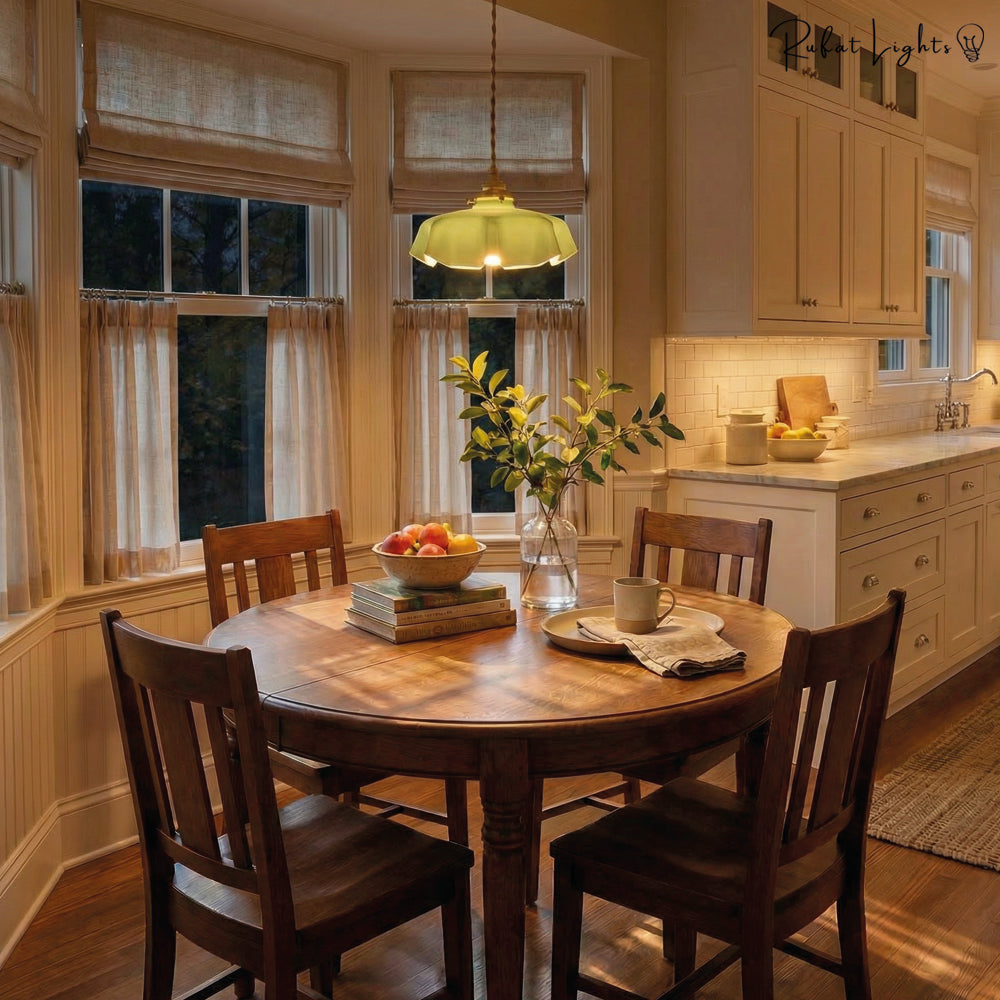 French Glass Floral Pendant Light