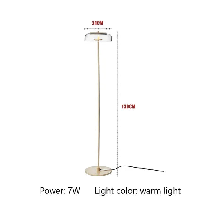 Modern Round Glass Pendent & Floor Lamp