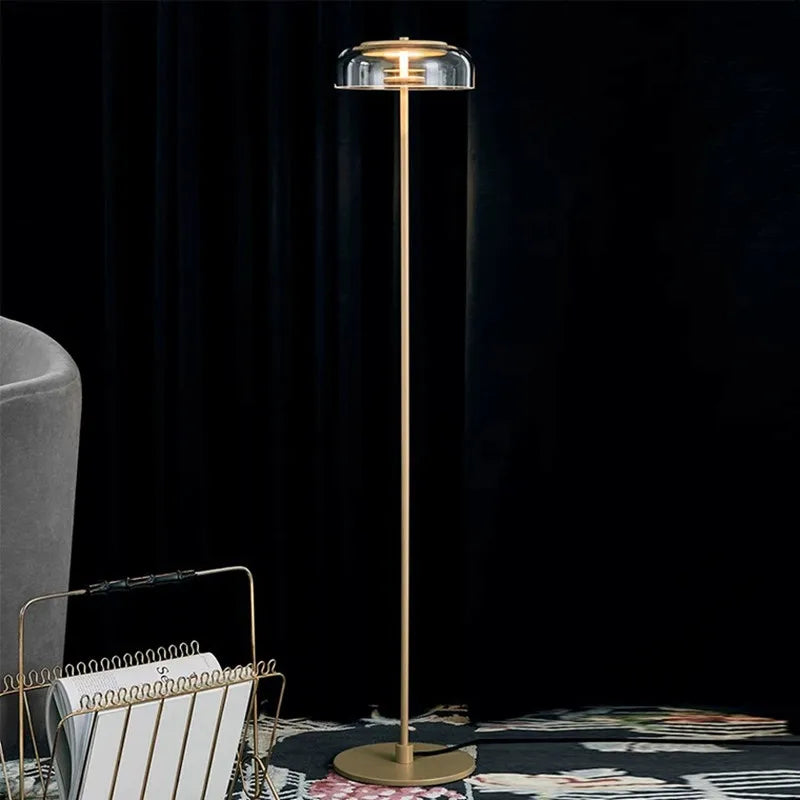 Modern Round Glass Pendent & Floor Lamp