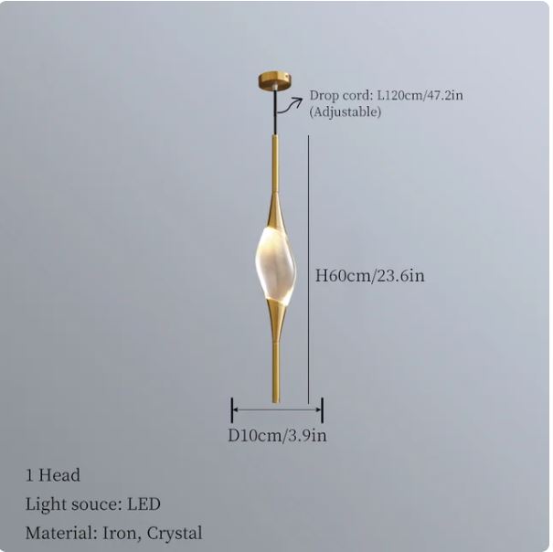 Copper Crystal Pendant Lamp