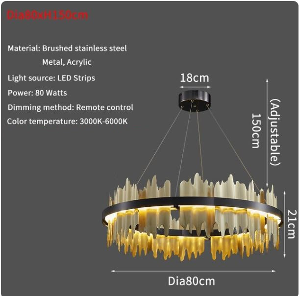 Luxury Metal Round Circle Design Chandelier