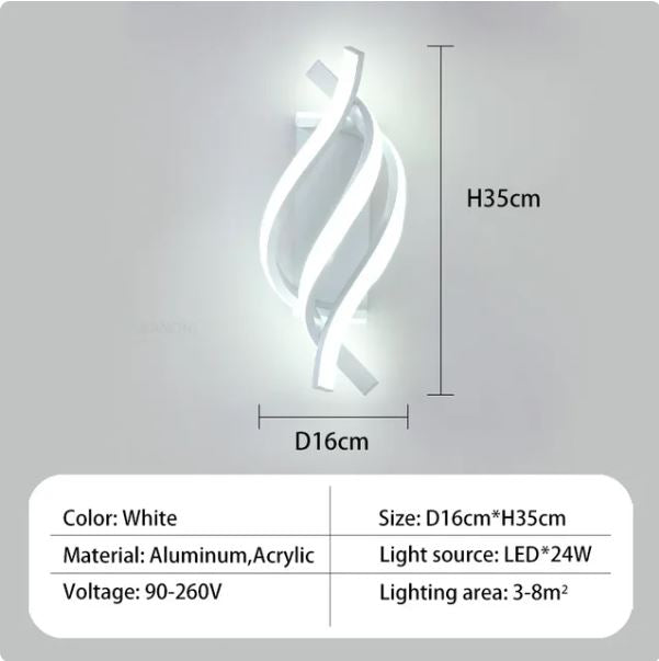 Curved Design Spiral Wall Lamp