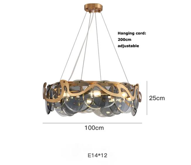 Creative Glass Lustre Gold Iron Chandelier Lamp