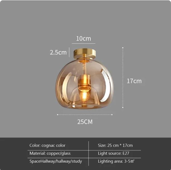 Modern Nordic Minimalist Dome Glass Ceiling Light