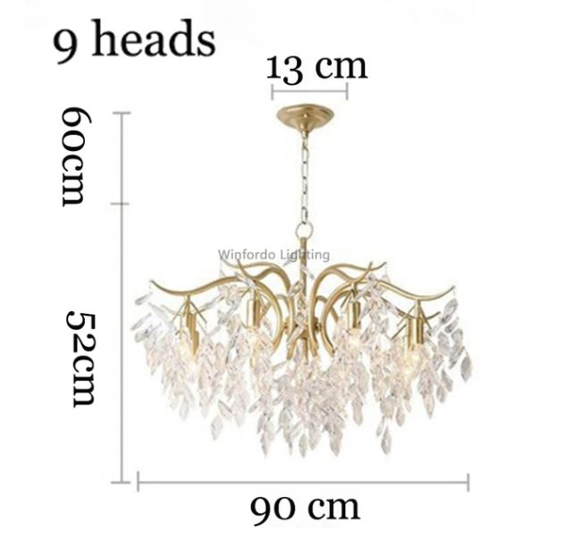 Nordic Art Branch Golden Crystal Chandelier