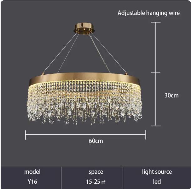 Luxury Golden Tassels Crystal Circular Chandelier