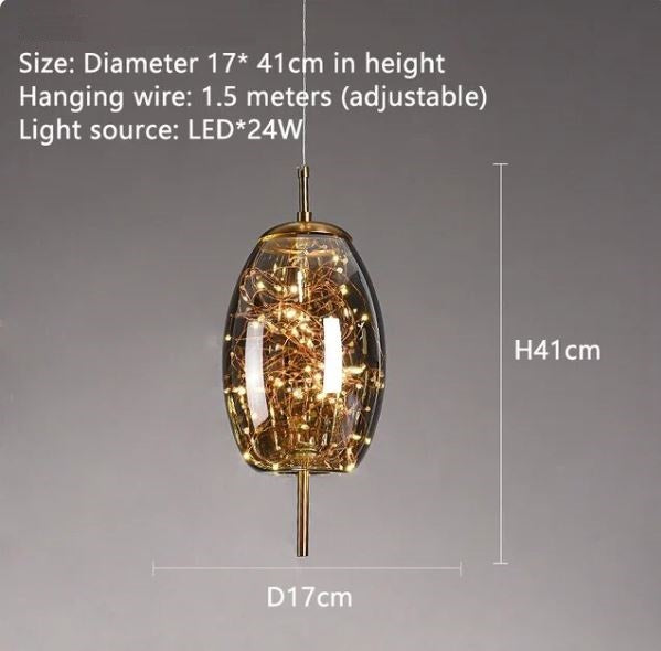 Luxury Glass Globe Sprinkle Pendant Light