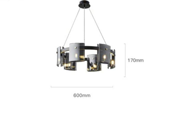 Scandinavian Square Glass Round Ceiling Chandelier