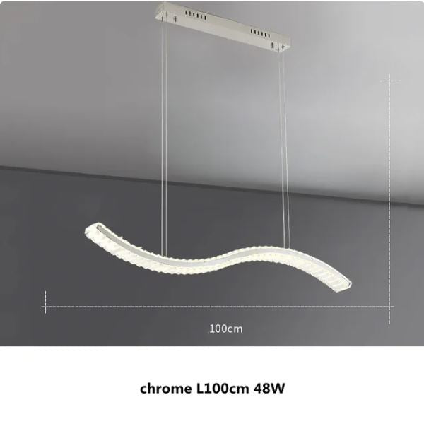 Crystal Stainless Long Strip Combination Chandelier