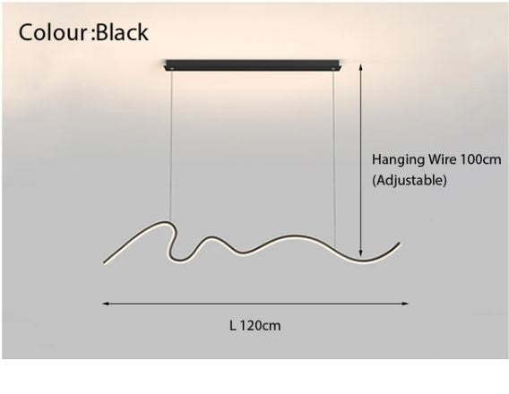 Modern Minimalist Curve Shaped Bar Pendant Lights