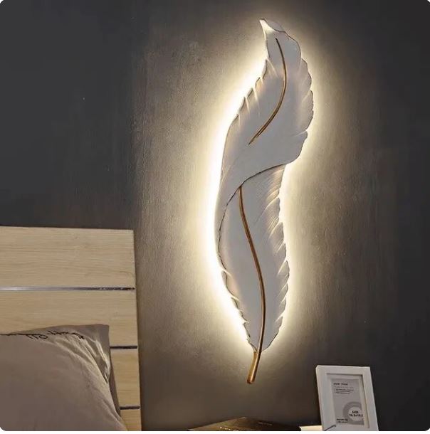 Nordic Decorative Luxury Feather Wall Lamp