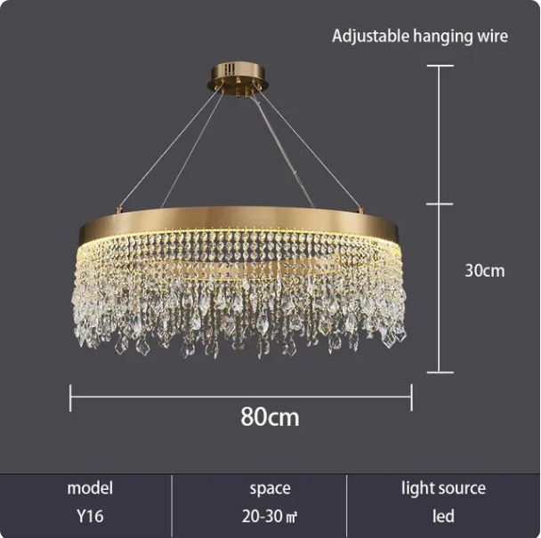 Luxury Golden Tassels Crystal Circular Chandelier