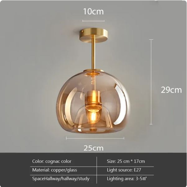 Modern Nordic Minimalist Dome Glass Ceiling Light