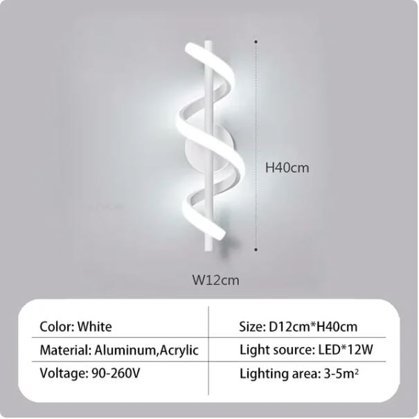 Curved Design Spiral Wall Lamp