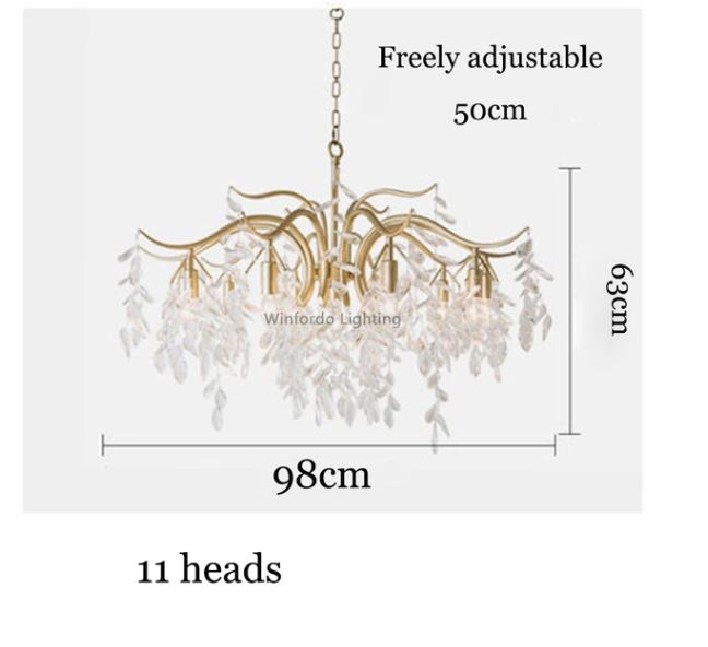 Nordic Art Branch Golden Crystal Chandelier