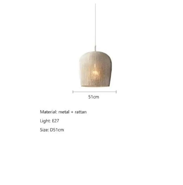 Japanese Wabi Sabi Wind Handmade Rattan Pendant Light