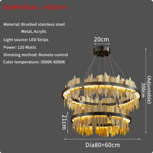 Luxury Metal Round Circle Design Chandelier