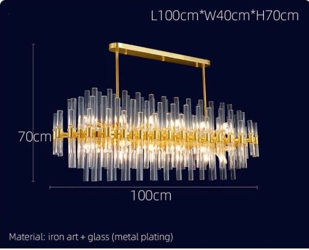 Nordic Crystal Tube Sparkling Chandelier