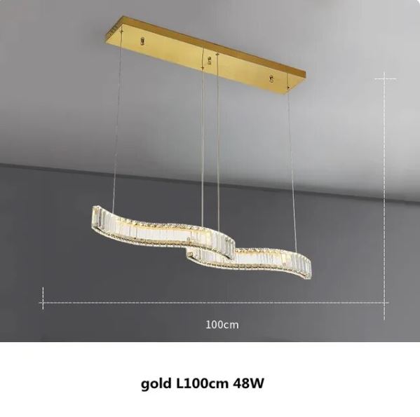 Crystal Stainless Long Strip Combination Chandelier