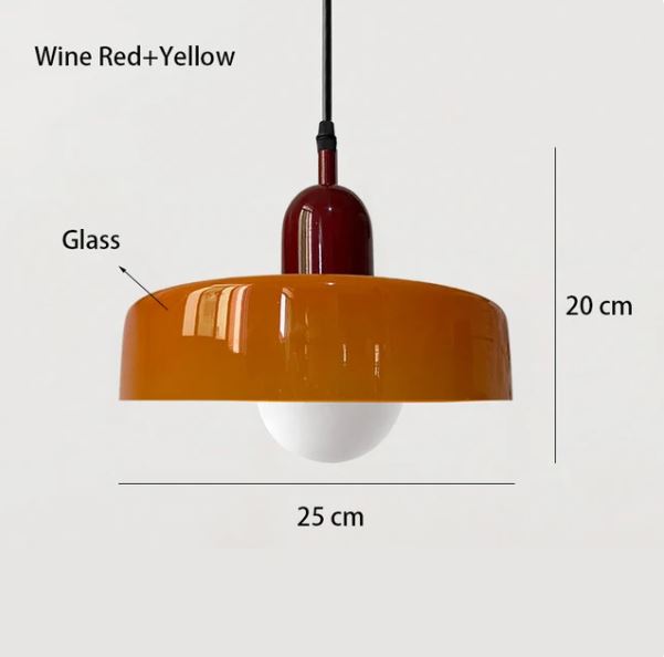 Vintage Scandinavian Glass Pendant Light