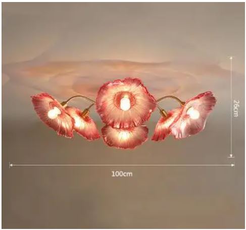 Modern Lotus Glass Flowers LED Chandelier