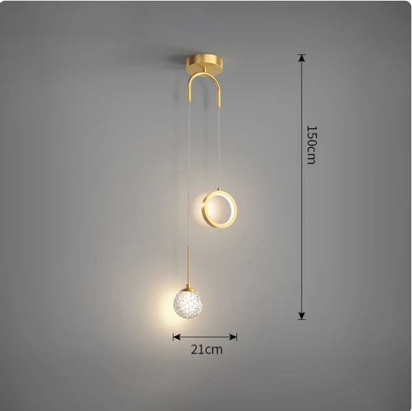 Modern Ring With Glass Ball LED Pendant Light